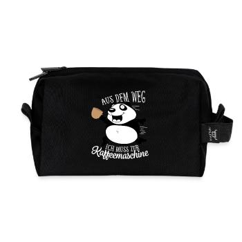 Panda Kaffee aus dem Weg ich brauch Kaffee - Recycelte Kulturtasche - Schwarz - Vorne