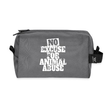 No Excuse For Animal Abuse Tierschutz Tierliebe - Recycelte Kulturtasche - Anthrazit - Vorne