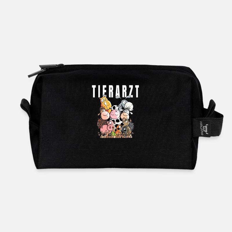 Happy Tierarzt - Recycelte Kulturtasche - Schwarz