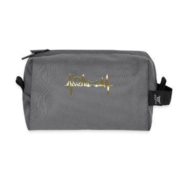 London Skyline Herzschlag England Gold Vergoldet - Recycelte Kulturtasche - Anthrazit - Vorne