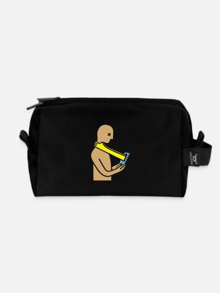 Tête de smartphone bâillonnement - Trousse de toilette en tissu recyclé - noir