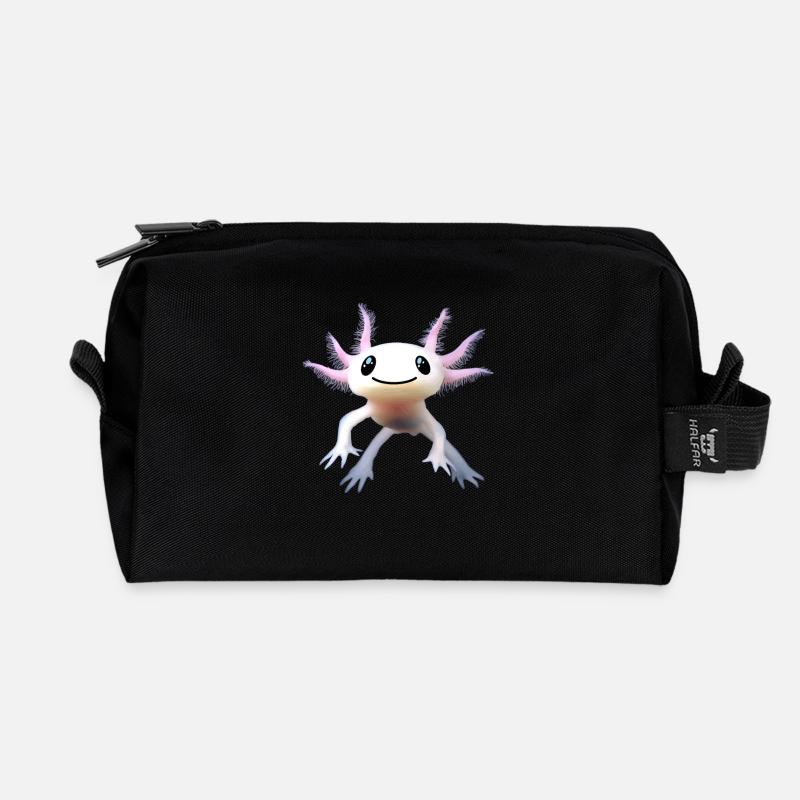 axolotl - Recycled Toiletry Zip Bag - black