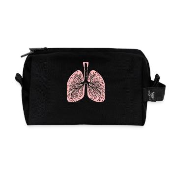 Lungs with virus - Recycled Toiletry Zip Bag - black - Front