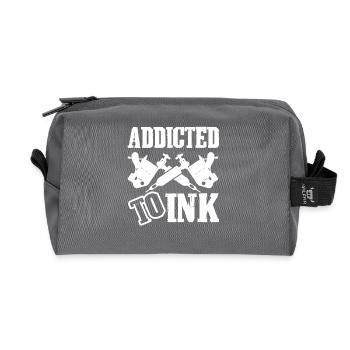 Tattoo Artist Addicted To Ink Tattoo Art - Recycled Toiletry Zip Bag - anthracite - Front