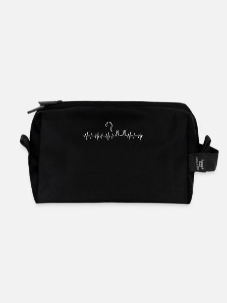 Cat heartbeat - Recycled Toiletry Zip Bag - black