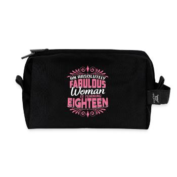 18th birthday women Fabulous - Recycled Toiletry Zip Bag - black - Front