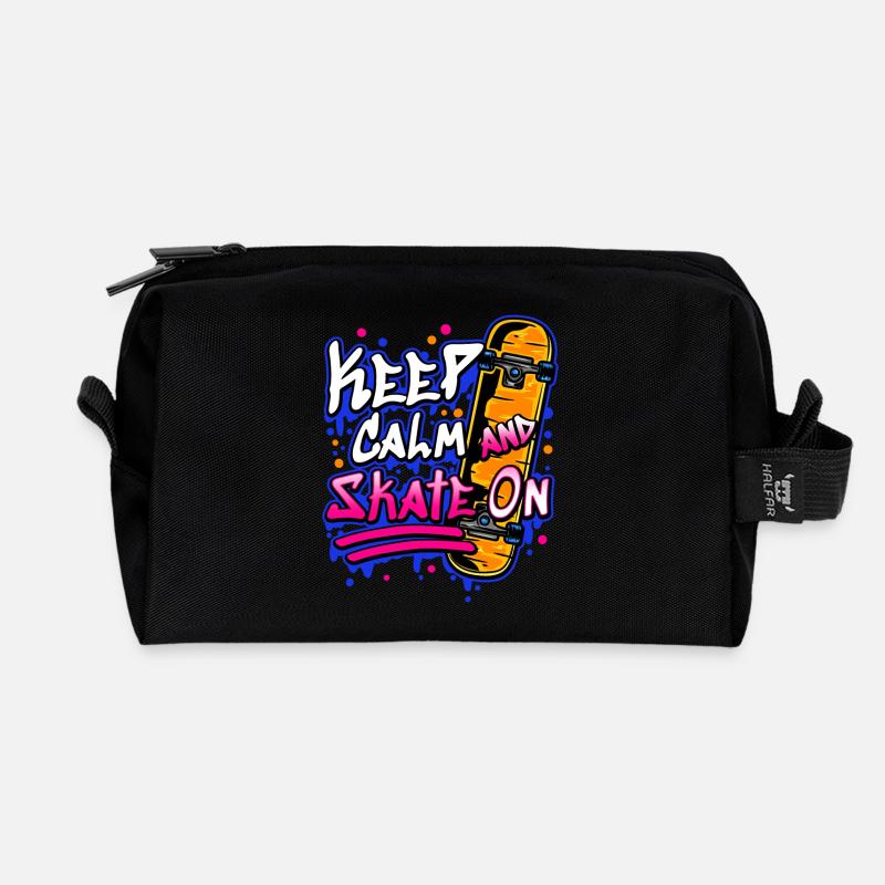 Skateboarder Skateboard - Recycelte Kulturtasche - Schwarz