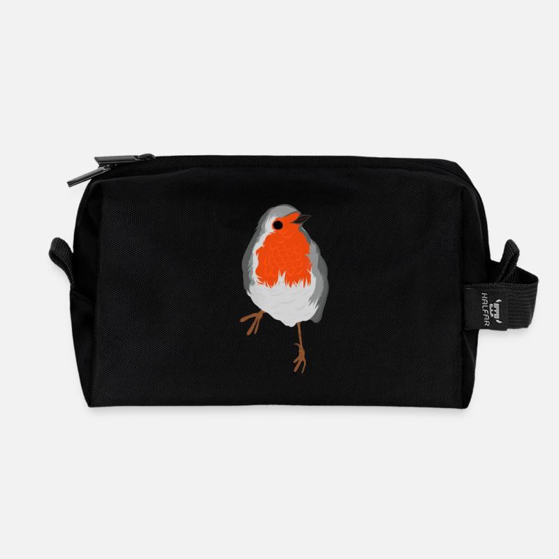 Rotkehlchen - Recycelte Kulturtasche - Schwarz