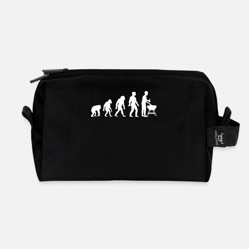 Grillen Griller Grill BBQ Grillkohle Geschenkidee - Recycelte Kulturtasche - Schwarz