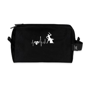 Blacksmithing Blacksmithing Heartbeat - Recycled Toiletry Zip Bag - black - Front