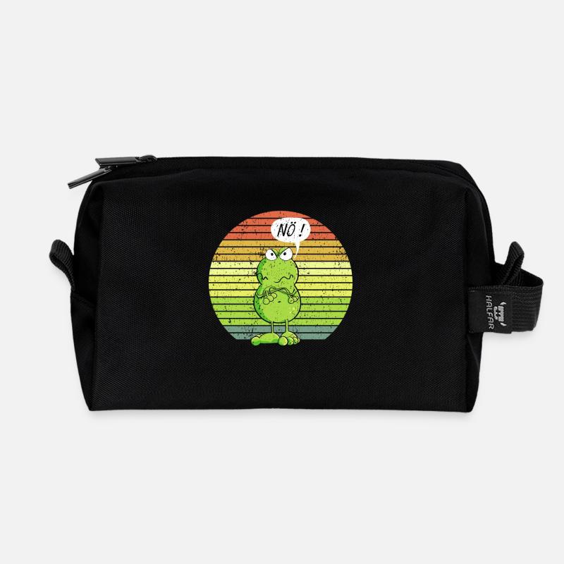 Nö Frosch - Nein - Nö - Einfach Nö - Recycelte Kulturtasche - Schwarz