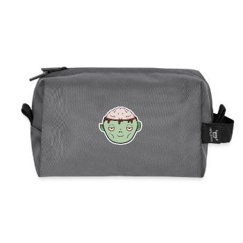 Zombie Brain in a Mug - Recycled Toiletry Zip Bag - anthracite - Front