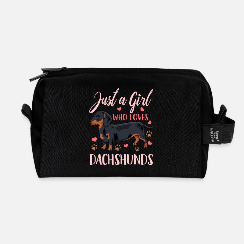 Dackel Dachshund - Recycled Toiletry Zip Bag - black