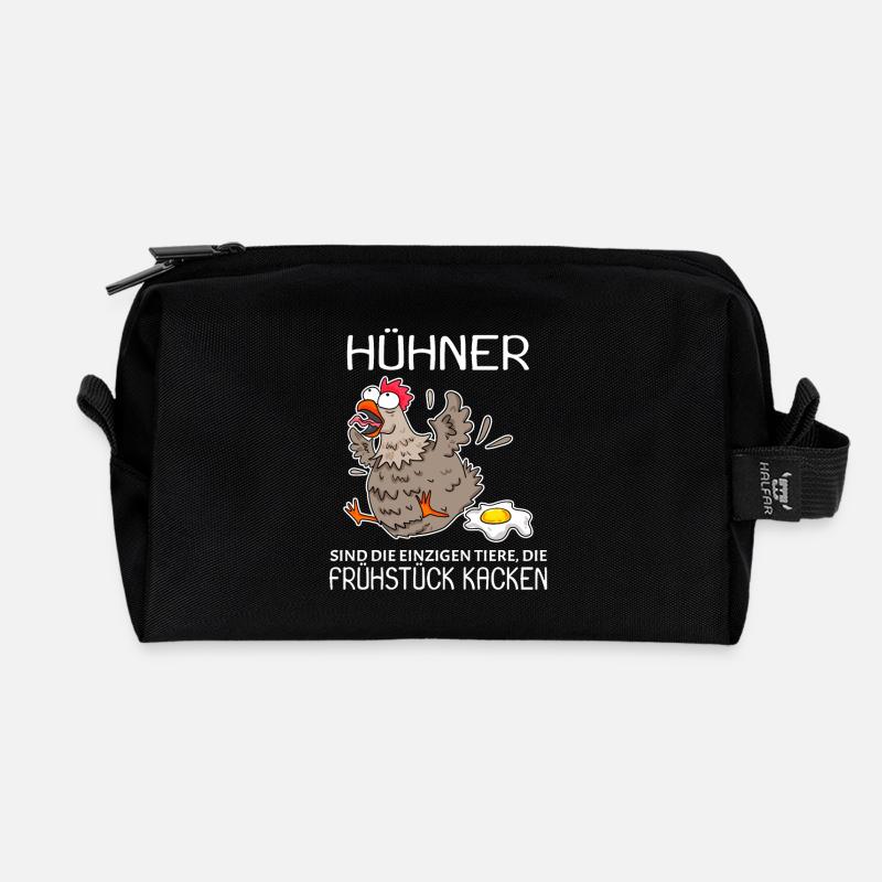 Landwirt Landwirte Huhn Hühner Spruch - Recycelte Kulturtasche - Schwarz