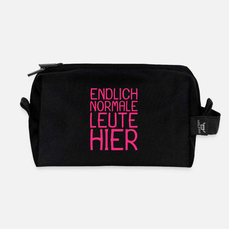 Normale Leute Lustiger Spruch lustig - Recycelte Kulturtasche - Schwarz