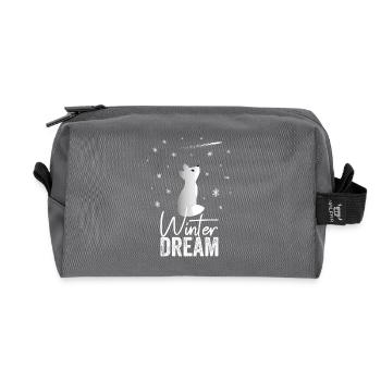 Winter Dream Ein Süßer Schneefuchs Beobachtet - Recycelte Kulturtasche - Anthrazit - Vorne