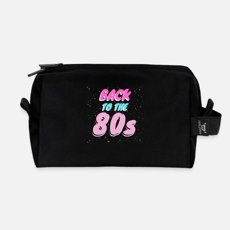 Experience retro feeling back to the 80s - Recycled Toiletry Zip Bag - black