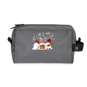 Nordic Christmas Gnome Elves Gnome Gift - Recycled Toiletry Zip Bag - anthracite - Front