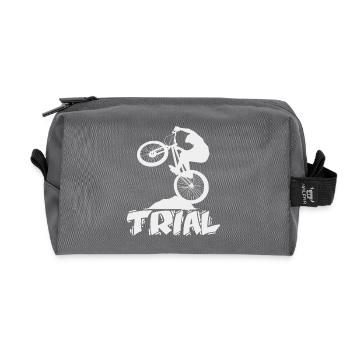 Bike Trial - bicycle - Recycled Toiletry Zip Bag - anthracite - Front