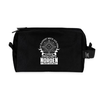 Du kannst mich aus dem Norden holen - Recycelte Kulturtasche - Schwarz - Vorne