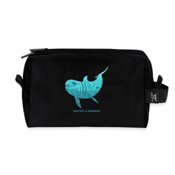 Dolphin Dolphins Species Conservation Conservation Animal Welfare - Recycled Toiletry Zip Bag - black - Front