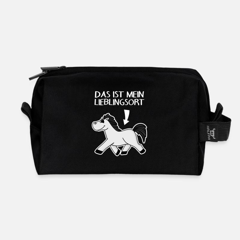 Pferdespruch Pferd Spruch - Recycelte Kulturtasche - Schwarz