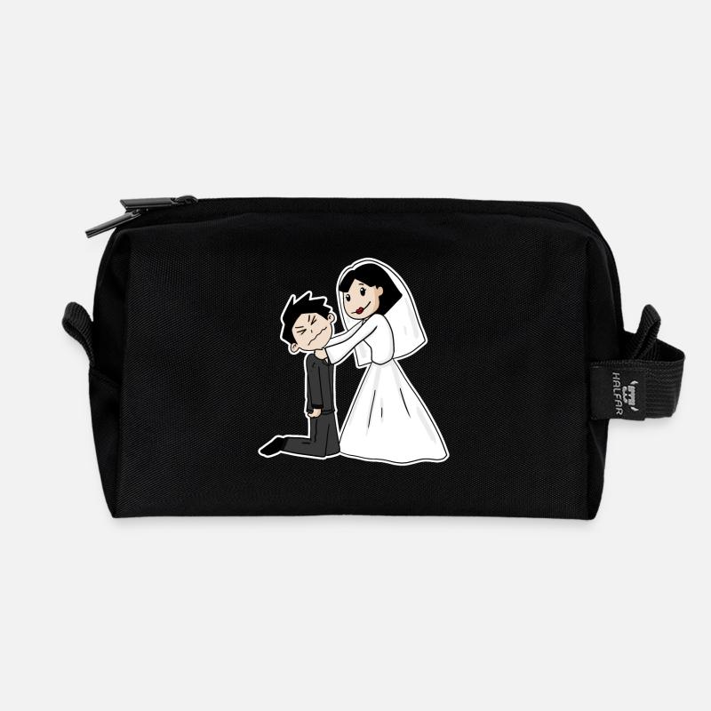 Verheiratet lustig - Recycelte Kulturtasche - Schwarz