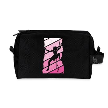Climber Climbing - Recycled Toiletry Zip Bag - black - Front