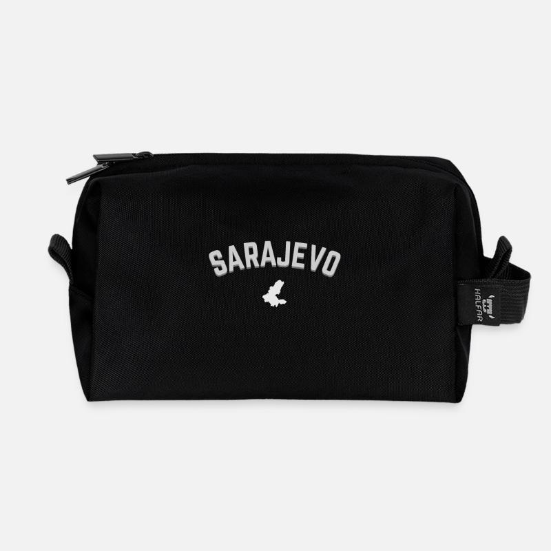 Sarajevo Bih - Recycled Toiletry Zip Bag - black