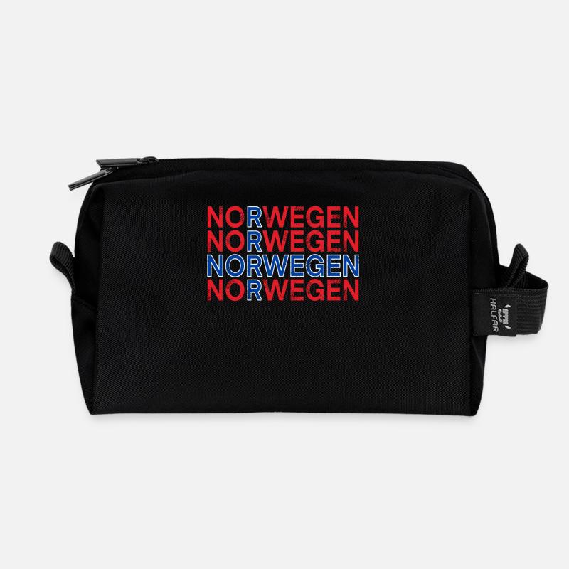 Norwegen - Recycelte Kulturtasche - Schwarz