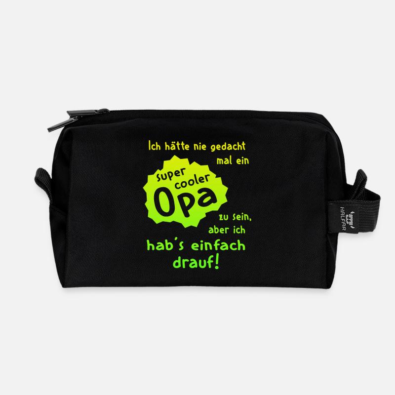 Opa - Super Cool - Recycelte Kulturtasche - Schwarz