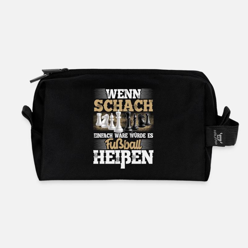 Schach - Recycelte Kulturtasche - Schwarz