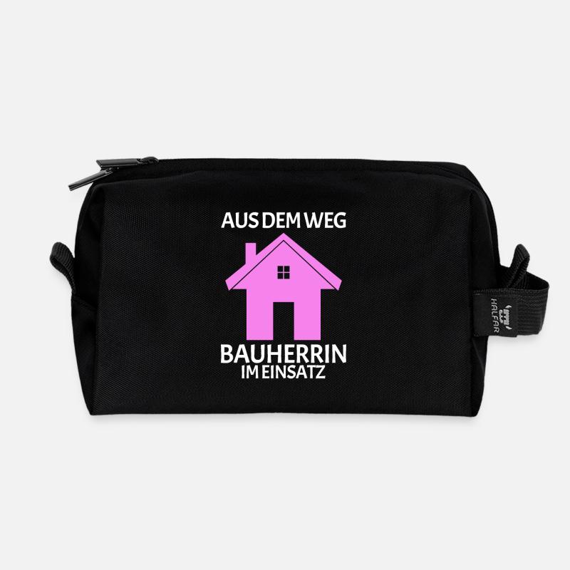 Bauherrin Baumeister Hausbau Partnerlook 2 - Recycelte Kulturtasche - Schwarz