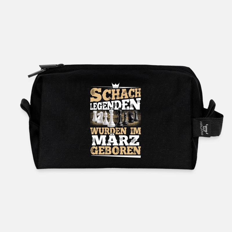 Schach Legenden Wurden Im März Geboren - Recycelte Kulturtasche - Schwarz