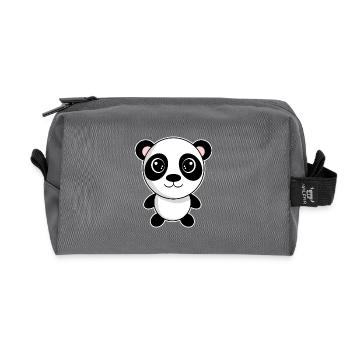 Panda - Trousse de toilette en tissu recyclé - anthracite - Devant