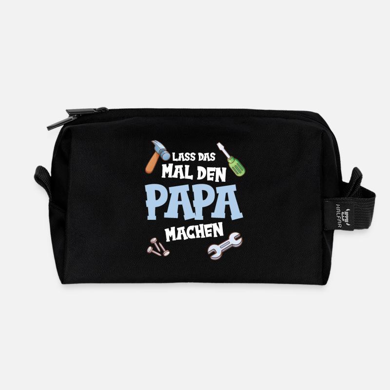 Papa Vater Lass das mal den Papa machen Vatertag - Recycelte Kulturtasche - Schwarz