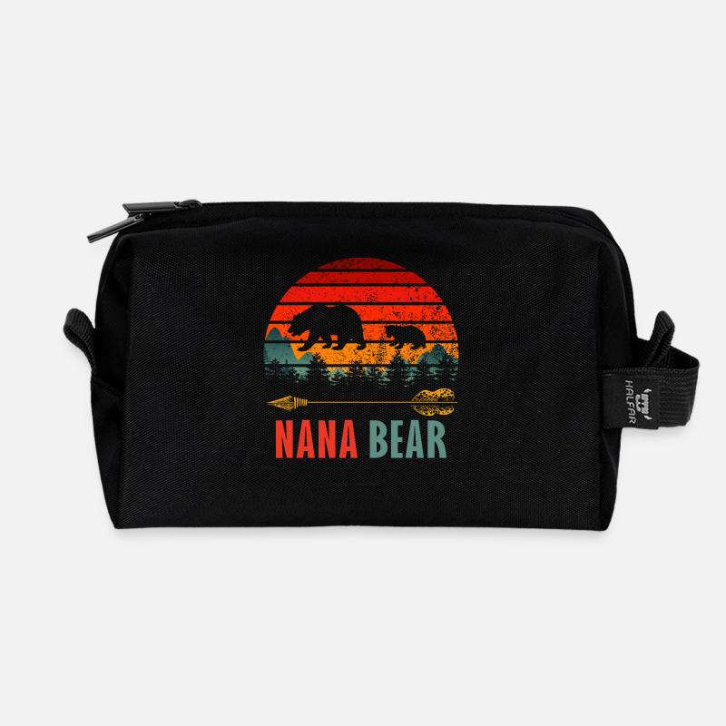 nana bär - Recycelte Kulturtasche - Schwarz