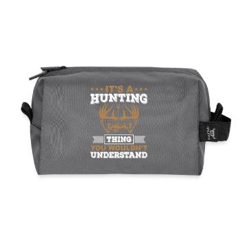 hunter - Recycled Toiletry Zip Bag - anthracite - Front