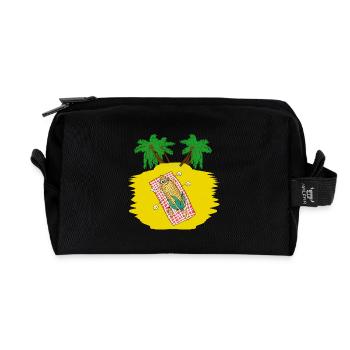Vacanciers Touriste Paresseuse Paresse Loisirs Chaleur - Trousse de toilette en tissu recyclé - noir - Devant