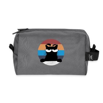 Grumpy Katze - Recycelte Kulturtasche - Anthrazit - Vorne