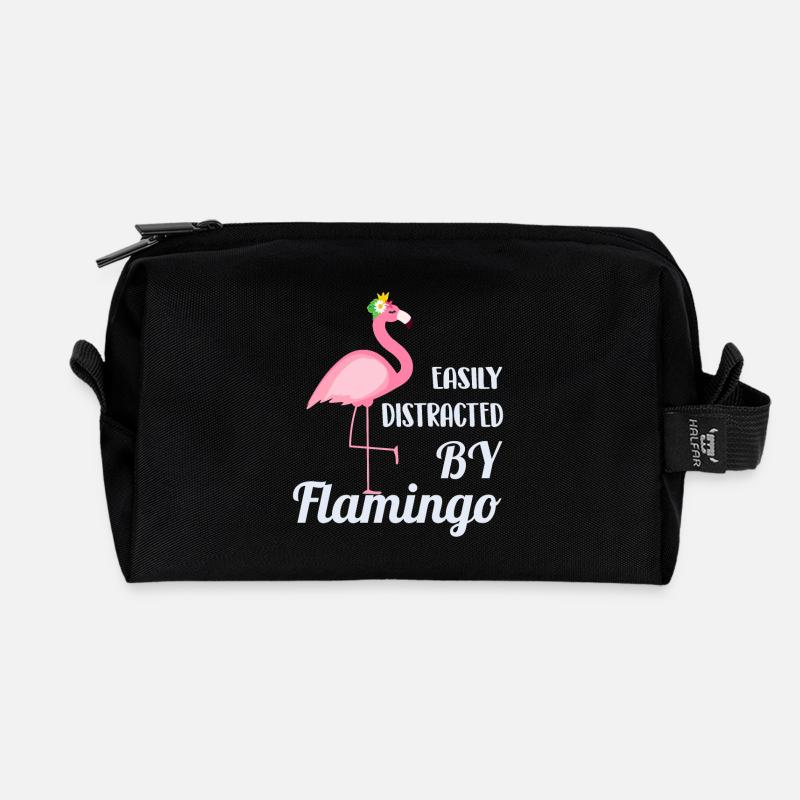 Flamingo - Recycelte Kulturtasche - Schwarz