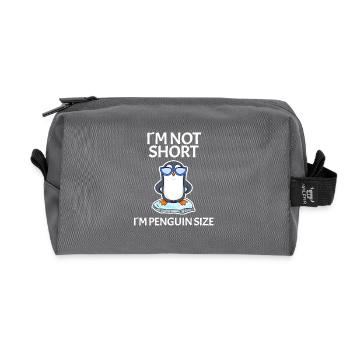 Small-scale saying - Recycled Toiletry Zip Bag - anthracite - Front