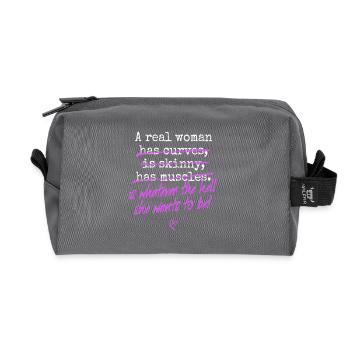 A Real Woman Is Whatever She Wants To Be Feminist - Trousse de toilette en tissu recyclé - anthracite - Devant