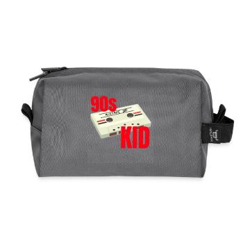90s Vibe Mixtape Cassette Theme Party 90s - Recycled Toiletry Zip Bag - anthracite - Front