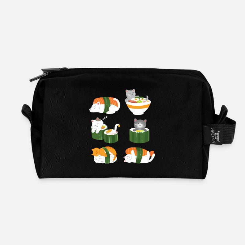 Sushi Katze Japan Anime Kawaii - Recycelte Kulturtasche - Schwarz