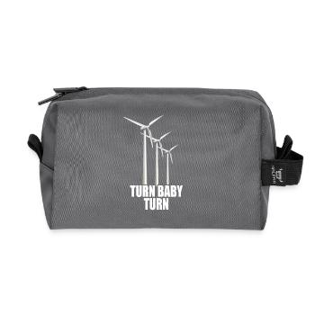 Éoliennes Turn Baby Turn Énergie éolienne Électricité Renouvelable - Trousse de toilette en tissu recyclé - anthracite - Devant