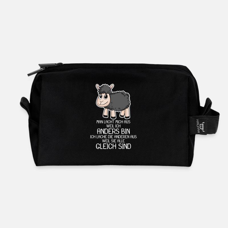 Schwarzes Schaf lustiger Spruch - Recycelte Kulturtasche - Schwarz