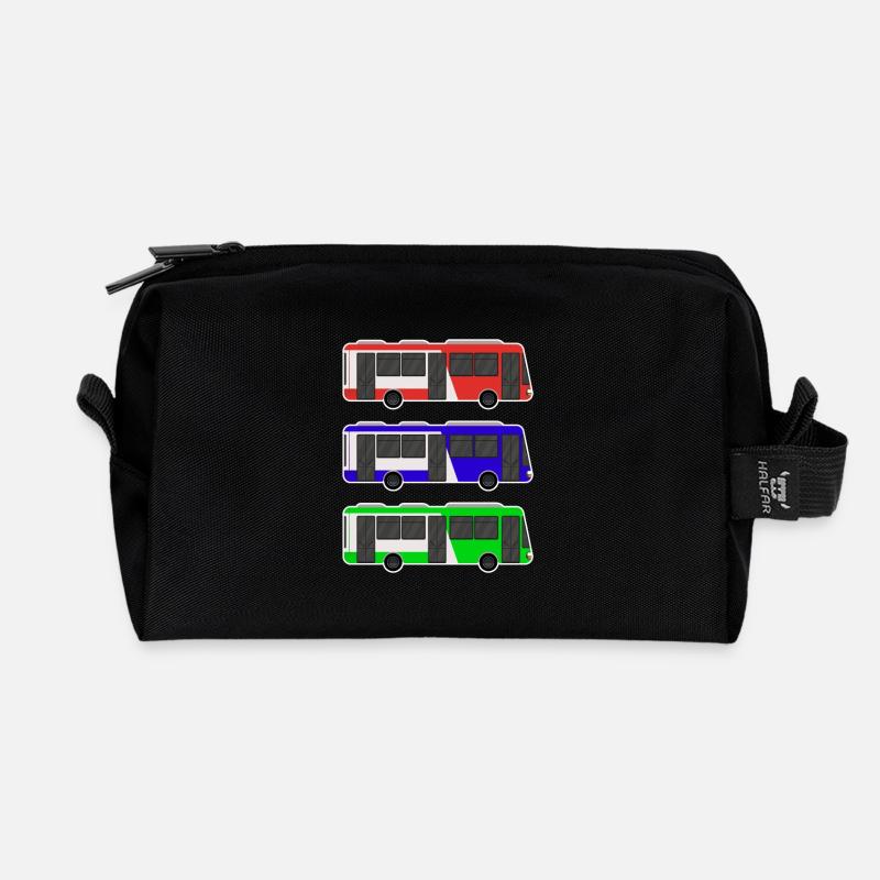 Bus - Recycelte Kulturtasche - Schwarz
