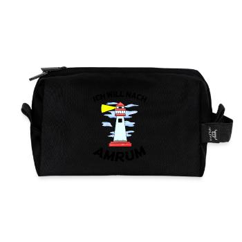 Amrum Nordsee Geschenk - Recycelte Kulturtasche - Schwarz - Vorne