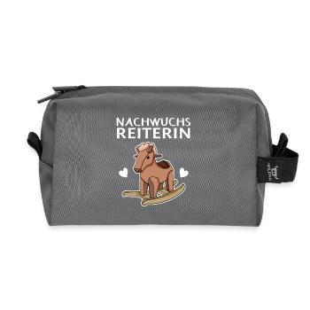 Reiterin Nachwuchs Pferd - Recycelte Kulturtasche - Anthrazit - Vorne